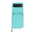 Motorola Razr 2023 Long and Short Lanyard Zipper Card Slot Foldable Phone Case - Mint Green