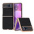 Motorola Razr 2023 Nano Electroplating Cross Texture Genuine Leather Phone Case - Black