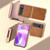 Motorola Razr 2023 Nano Electroplating Dual Color Cowhide Texture Protective Phone Case - Brown