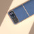 Motorola Razr 2023 Nano Electroplating Genuine Leather + PC Litchi Texture Phone Case - Blue