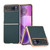 Motorola Razr 2023 Nano Plating Genuine Leather Luolai Series Phone Case - Dark Green