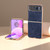 Motorola Razr 2023 Nano Plating Retro Litchi Texture PU Phone Case - Blue
