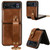 Motorola Razr 2023 Wristband Leather Back Phone Case - Brown