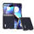 Motorola Razr+ 2023 ABEEL Cross Texture Genuine Leather Phone Case - Blue