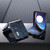 Motorola Razr+ 2023 ABEEL Genuine Leather Canopy Black Edge Phone Case - Blue