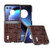 Motorola Razr+ 2023 ABEEL Genuine Leather Mahjong Pattern Black Edge Phone Case - Brown