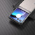 Motorola Razr+ 2023 ABEEL Genuine Leather Wave Black Edge Phone Case - Grey