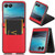 Motorola Razr+ 2023 Litchi Texture Card Slot Phone Case - Red