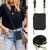 Motorola Razr+ 2023 Long and Short Lanyard Zipper Card Slot Foldable Phone Case - Black