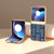 Motorola Razr+ 2023 Nano Electroplate Mahjong Texture Leather Phone Case - Blue