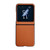 Motorola Razr+ 2023 Solid Color Leather Texture Phone Case - Orange