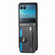 Motorola Razr+ 2023 Wristband Kickstand Card Wallet Back Cover Phone Case - Black