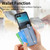Motorola Razr+ 2023 Wristband Kickstand Card Wallet Back Cover Phone Case - Blue