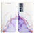 TCL 30 5G/30+ 5G PT003 Marble Pattern Flip Leather Phone Case - White Purple LS006