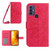 TCL 30 SE/30E/306/305 Skin Feel Sun Flower Pattern Flip Leather Phone Case with Lanyard - Rose Red