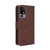 TCL 40 R 5G Skin Feel Calf Texture Card Slots Leather Phone Case - Brown