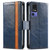 TCL 40 SE CaseNeo Splicing Dual Magnetic Buckle Leather Phone Case - Blue