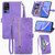 TCL 40 SE Embossed Flower Zipper Leather Phone Case - Purple
