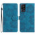 TCL 40 SE Flower Embossing Pattern Leather Phone Case - Blue