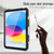 iPad 10th Gen 10.9 2022 360 Full Body Shockproof Tablet Case with Grip & Holder & Pen Slot - Black