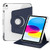 iPad 10th Gen 10.9 2022 360 Rotation Detachable Clear Acrylic Leather Tablet Case - Dark Blue