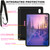 iPad 10th Gen 10.9 2022 360 Rotation Stand EVA Hard PC Tablet Case with Strap - Black+Rose