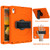 iPad 10th Gen 10.9 2022 360 Rotation Stand EVA Hard PC Tablet Case with Strap - Orange+Black