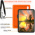 iPad 10th Gen 10.9 2022 360 Rotation Stand EVA Hard PC Tablet Case with Strap - Orange+Black