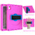 iPad 10th Gen 10.9 2022 360 Rotation Stand EVA Hard PC Tablet Case with Strap - Rose+Blue