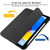 iPad 10th Gen 10.9 2022 3-Fold Holder Armor Smart Leather Tablet Case - Black