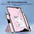 iPad 10th Gen 10.9 2022 720 Rotation Magnetic Painted Leather Smart Tablet Case - Pink Cat
