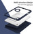 iPad 10th Gen 10.9 2022 Acrylic 360 Rotation Detachable Leather Tablet Case - Dark Blue