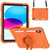 iPad 10th Gen 10.9 2022 Butterfly Kickstand Heavy Duty Hard Rugged Tablet Case - Gold Orange