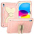 iPad 10th Gen 10.9 2022 Butterfly Kickstand Heavy Duty Hard Rugged Tablet Case - Gream Rose Pink