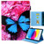 iPad 10th Gen 10.9 2022 Colored Drawing Leather Smart Tablet Case - Red Flower Blue Butterfly