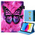 iPad 10th Gen 10.9 2022 Colored Drawing Leather Smart Tablet Case - Red Flower Pink Butterfly