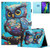 iPad 10th Gen 10.9 2022 Colored Drawing Stitching Leather Tablet Smart Case - Owl