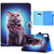 iPad 10th Gen 10.9 2022 Colored Drawing Stitching Smart Leather Tablet Case - Bow Tie Cat