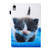 iPad 10th Gen 10.9 2022 Coloured Drawing Stitching Smart Leather Tablet Case - Blue White Cat