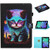 iPad 10th Gen 10.9 2022 Coloured Drawing Stitching Smart Leather Tablet Case - Night Cat