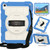 iPad 10th Gen 10.9 2022 Silicone Hybrid PC Shockproof Tablet Case with Shoulder Strap - Azure Blue