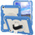 iPad 10th Gen 10.9 2022 Silicone Hybrid PC Shockproof Tablet Case with Shoulder Strap - Azure Blue