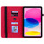 iPad 10th Gen 10.9 2022 Skin Feel Solid Color Zipper Leather Tablet Case - Red