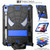 iPad 10th Gen 10.9 2022 Spider Texture Silicone Hybrid PC Tablet Case with Shoulder Strap - Black + Blue