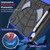 iPad 10th Gen 10.9 2022 Spider Texture Silicone Hybrid PC Tablet Case with Shoulder Strap - Black + Blue