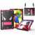 iPad 10th Gen 10.9 2022 Spider Texture Silicone Hybrid PC Tablet Case with Shoulder Strap - Black + Rose Red