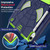 iPad 10th Gen 10.9 2022 Spider Texture Silicone Hybrid PC Tablet Case with Shoulder Strap - Navy Blue + Yellow Green