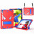 iPad 10th Gen 10.9 2022 Spider Texture Silicone Hybrid PC Tablet Case with Shoulder Strap - Red + Blue