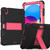 iPad 10th Gen 10.9 2022 Two-Color Robot Shockproof Silicone + PC Protective Tablet Case - Black + Rose Red