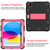iPad 10th Gen 10.9 2022 Two-Color Robot Shockproof Silicone + PC Protective Tablet Case - Black + Rose Red